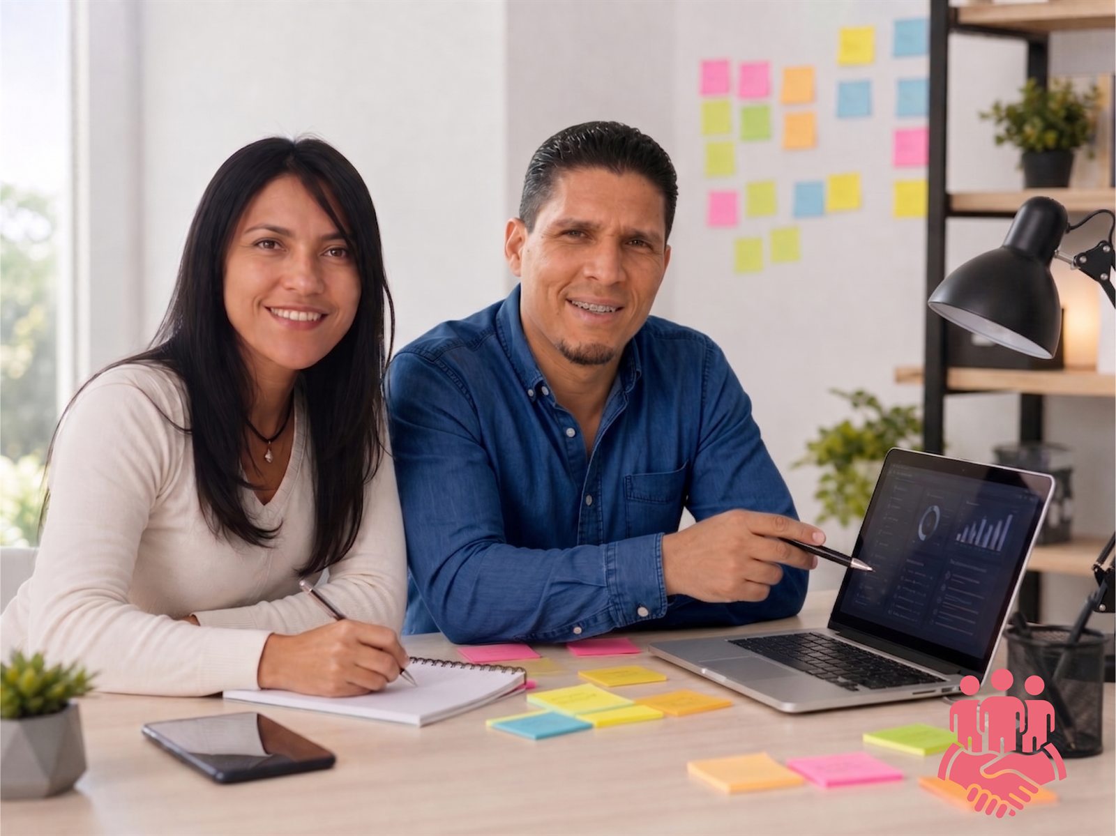 Fundadores de FS16 organizando ideas para un proyecto de desarrollo de software